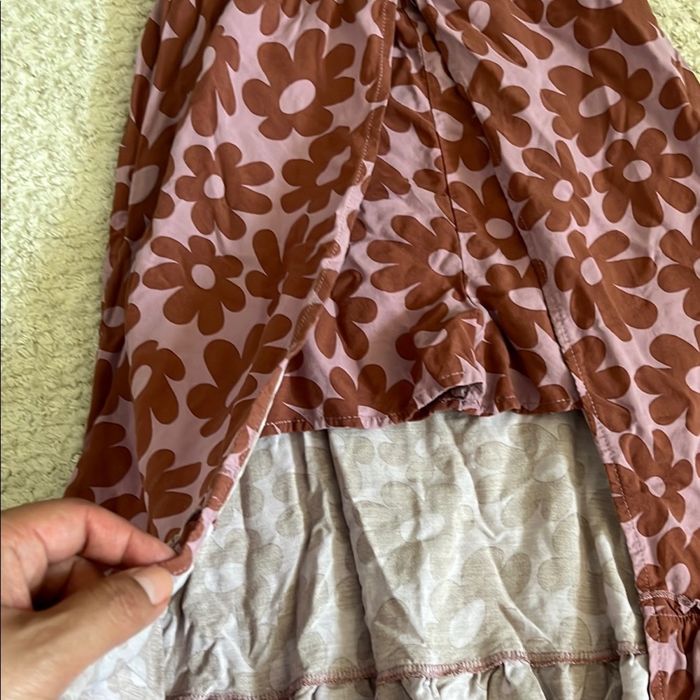 Art Class Floral Kids Dress and Romper in Purple and Brown - Picture 3 of 8